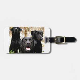 black lab group luggage tag