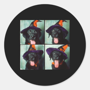 Black Lab Halloween Classic Round Sticker