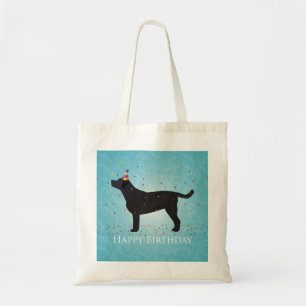 Black Lab Happy Birthday Design Tote Bag