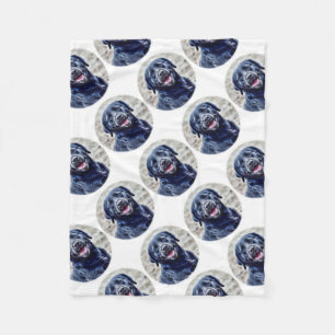 Black Lab Head Fleece Blanket