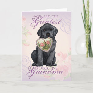 Black Lab Heart Grandma Card