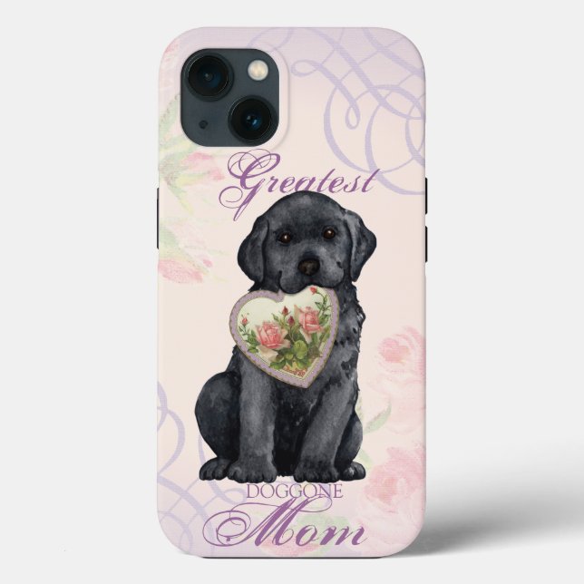Black Lab Heart Mum Case-Mate iPhone Case (Back)