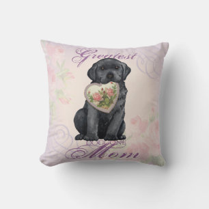 Black Lab Heart Mum Cushion