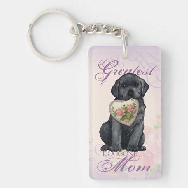 Black Lab Heart Mum Key Ring (Front)