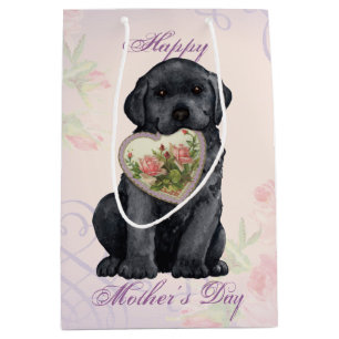 Black Lab Heart Mum Medium Gift Bag
