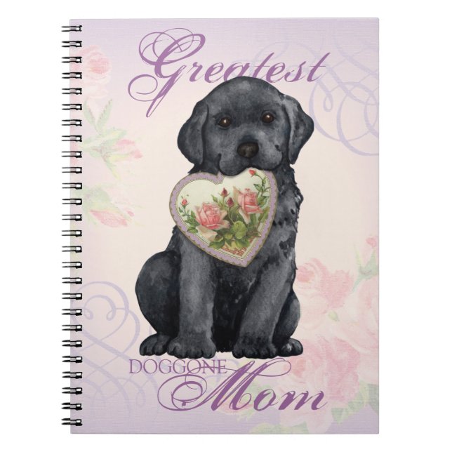 Black Lab Heart Mum Notebook (Front)