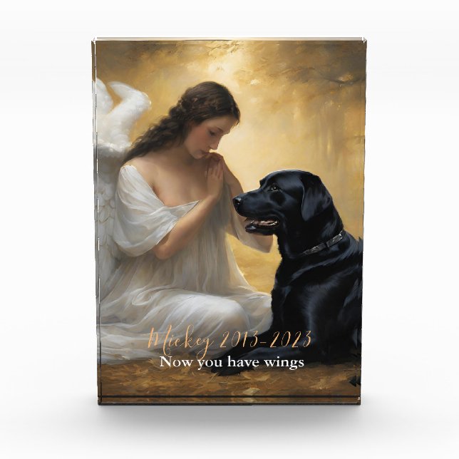  Black Lab Heaven Custom Memorial Photo Block (Front)