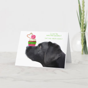 Black Lab I Love You Card - Dog I Love You