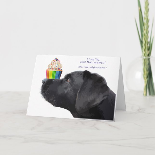 Black Lab I Love You Card - Dog I Love You (Front)