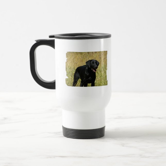 Black Lab in Field Travel Mug (Left)