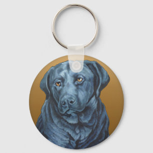 Black Lab Keychain Blue Dog Art Gifts