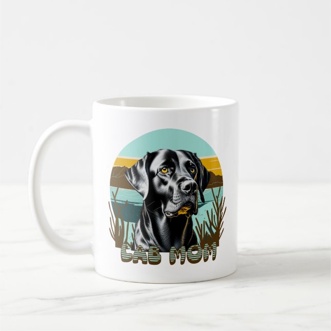 Black Lab | Lab Mum Dog Personalised Coffee Mug (Left)