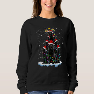 Black Lab Labrador Christmas Tree Light  Christmas Sweatshirt