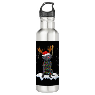 Black Lab Labrador Christmas Tree Light Pajama Dog 710 Ml Water Bottle