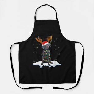 Black Lab Labrador Christmas Tree Light Pajama Dog Apron
