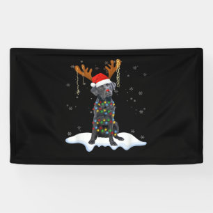 Black Lab Labrador Christmas Tree Light Pajama Dog Banner