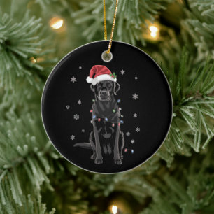 Black Lab Labrador Christmas Tree Light Pajama Dog Ceramic Tree Decoration