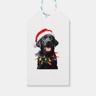 Black Lab Labrador Christmas Tree Light Pajama Dog Gift Tags