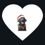 Black Lab Labrador Christmas Tree Light Pajama Dog Heart Sticker<br><div class="desc">Black Lab Labrador Christmas Tree Light Pajama Dog Xmas T-Shirt for Men Women Kids</div>