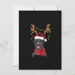 Black Lab Labrador Christmas Tree Light Pajama Dog Invitation