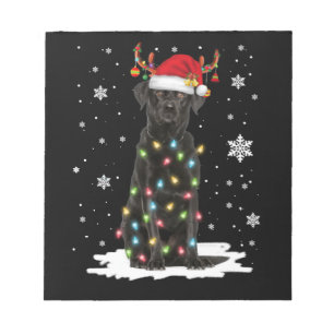 Black Lab Labrador Christmas Tree Light Pajama Dog Notepad