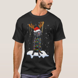 Black Lab Labrador Christmas Tree Light Pajama Dog T-Shirt