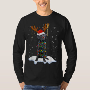Black Lab Labrador Christmas Tree Light Pajama Dog T-Shirt
