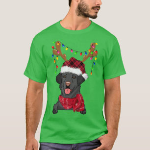 Black Lab Labrador Christmas Tree Light Pajama Dog T-Shirt