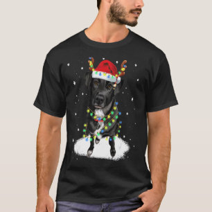 Black Lab Labrador Christmas Tree Light Pajama Dog T-Shirt