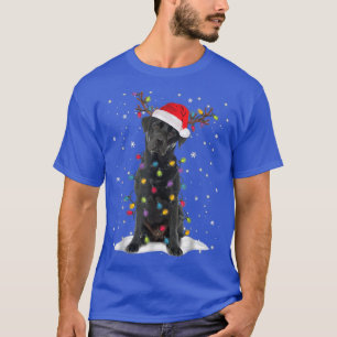 Black Lab Labrador Christmas Tree Light Pajama Dog T-Shirt