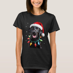 Black Lab Labrador Christmas Tree Light Pajama Dog T-Shirt
