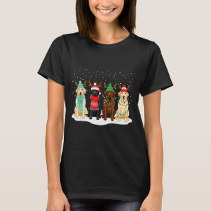 Black Lab Labrador Dog Christmas Crew Matching Fam T-Shirt