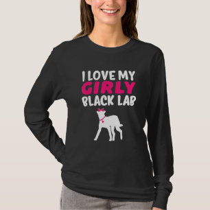 Black Lab Labrador Girl Dog Pup Gender Reveal Cut T-Shirt