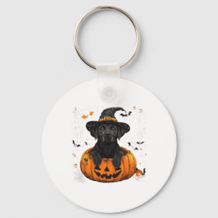 Black Lab Labrador Pumpkin Halloween Thanksgiving Key Ring