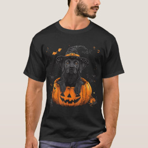 Black Lab Labrador Pumpkin Halloween Thanksgiving  T-Shirt