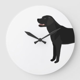 Black Lab - Labrador Retriever Breed Silhouette Large Clock