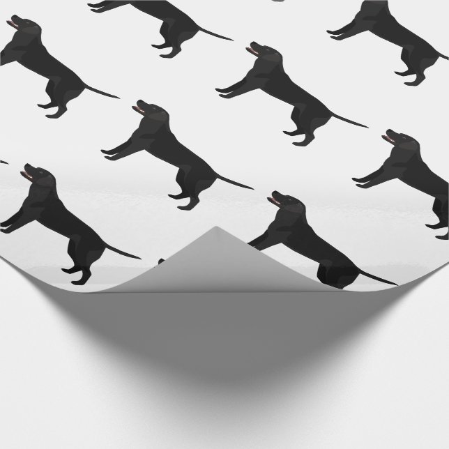 Black Lab - Labrador Retriever Breed Silhouette Wrapping Paper (Corner)