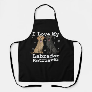 Black Lab Labrador Retriever Dog Shirt I Love My P Apron