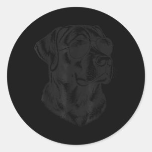 Black Lab Labrador Retriever Dog Wearing Sungles Classic Round Sticker
