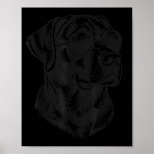 Black Lab Labrador Retriever Dog Wearing Sungles Poster
