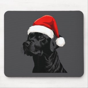 Black Lab Labrador Santa Hat Christmas Holiday Pet Mouse Mat