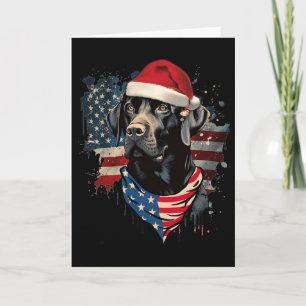 Black Lab Labrador Vintage Santa Christmas Pajama Card