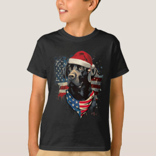 Black Lab Labrador Vintage Santa Christmas Pajama T-Shirt