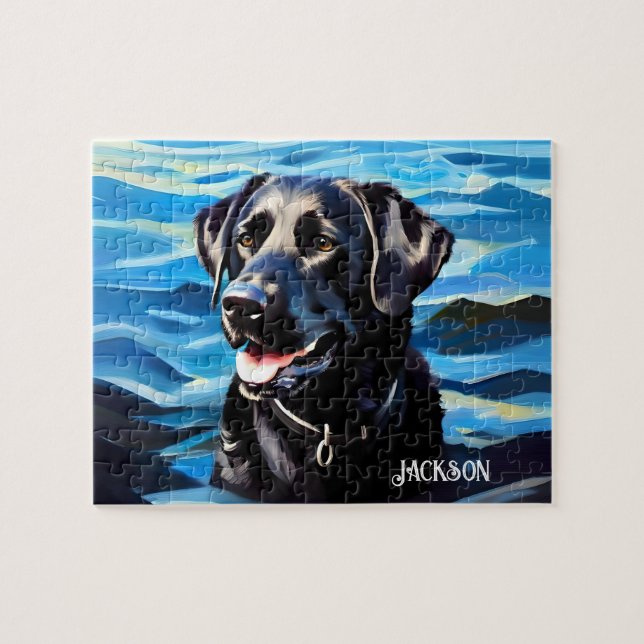 Black Lab & Lake Jigsaw Puzzle (Horizontal)