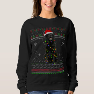 Black Lab Lights Funny Christmas Pajama Gift Xmas Sweatshirt