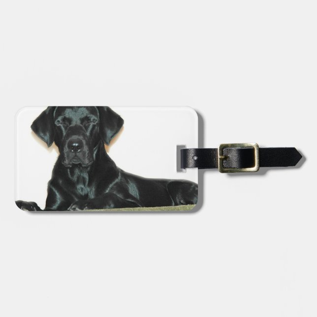 Black Lab Luggage Tag (Front Horizontal)