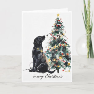 Black lab Merry Christmas Card