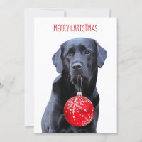 Black Lab Merry Christmas - Cute Labrador Dog