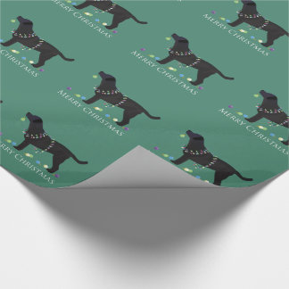 Black Lab Merry Christmas Design Wrapping Paper