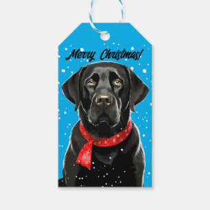 Black Lab Merry Christmas Labrador Retriever Gift Tags